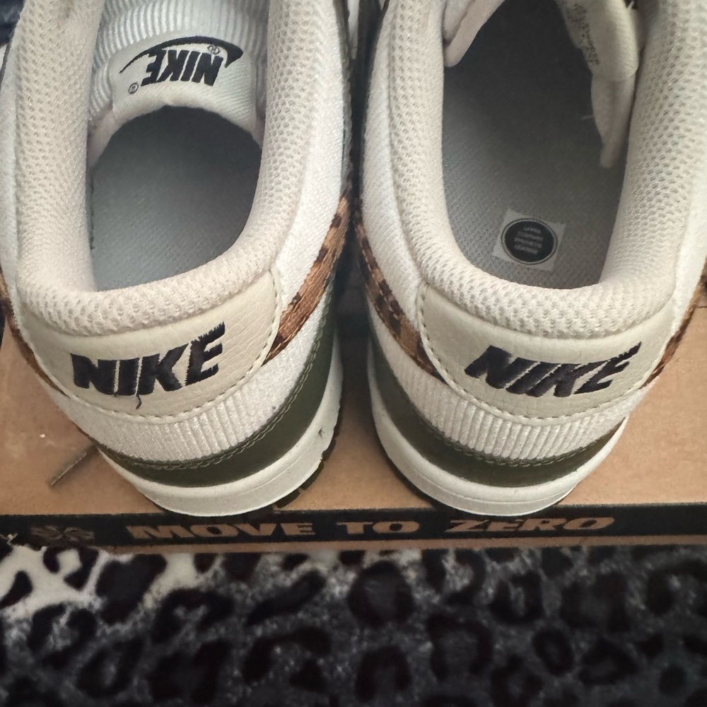 Nike Dunk Low Olive and White Casual Sneakers - Picture 2 of 8